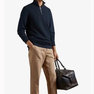Ted Baker Men's Half Zip High Neck Navy Sweatshirt Size 4